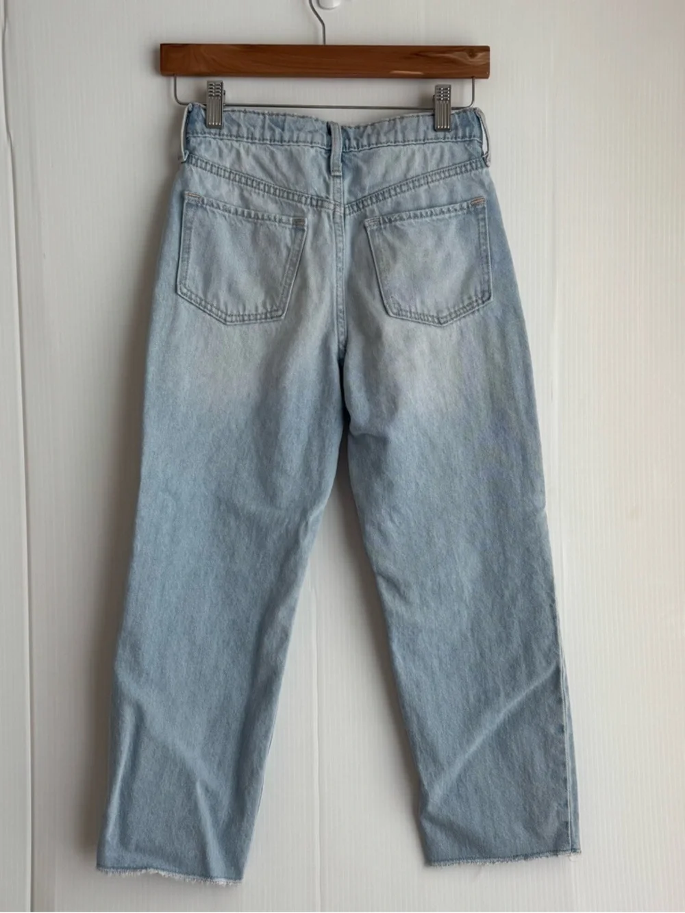 Old Navy Light Blue Girls Straight-Leg Jeans high rise slouchy straight